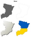 Rivne blank outline map set