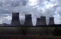 Rivne nuclear power plant and its 6 cooling towers