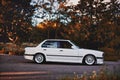 Rivne, Ukraine - July 07, 2018: Original BMW M3 e30 outdors, sport wheels, tunning, glossy and shiny old classic retro oldtimer.