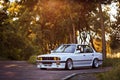 Rivne, Ukraine - July 07, 2018: Original BMW M3 e30 outdors, sport wheels, tunning, glossy and shiny old classic retro oldtimer.
