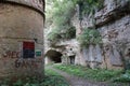 RIVNE, UKRAINE - SEPTEMBER 16, 2023 Ruins of the Tarakaniv Fort or Dubno Fort New Castle. Defense architectural monument