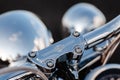 Rivne, Ukraine - September 23, 2019: Harley-Davidson Fat Boy motorcycle detail. Royalty Free Stock Photo