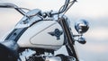 Rivne, Ukraine - September 23, 2019: Harley-Davidson Fat Boy motorcycle detail. Royalty Free Stock Photo