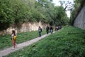 RIVNE, UKRAINE - SEPTEMBER 16, 2023 Ruins of the Tarakaniv Fort or Dubno Fort New Castle. Defense architectural monument