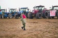 Farmers Protest With Tractors