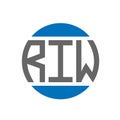 RIW letter logo design on white background. RIW creative initials circle logo concept. Royalty Free Stock Photo