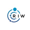 RIW letter technology logo design on white background. RIW creative initials letter IT logo concept. RIW letter design Royalty Free Stock Photo