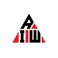 RIW triangle letter logo design with triangle shape. RIW triangle logo design monogram. RIW triangle vector logo template with red Royalty Free Stock Photo