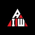 RIW triangle letter logo design with triangle shape. RIW triangle logo design monogram. RIW triangle vector logo template with red Royalty Free Stock Photo