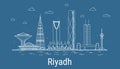 Riyadh city, Line Art Vector illustration