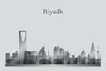 Riyadh city skyline silhouette in grayscale