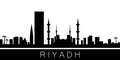 Riyadh detailed skyline. Vector postcard illustration