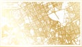 Riyadh Saudi Arabia City Map in Retro Style in Golden Color. Outline Map