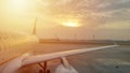 Riyadh,Saudi Arabia - March 01 2020 :Saudi Arabian Plane preparing for take off at Riyadh King Khalid Airport