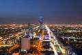 Riyadh skyline at night #1, Showing Olaya Street Metro Construction Royalty Free Stock Photo