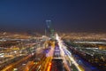 Riyadh skyline at night #5, zoom in effect Royalty Free Stock Photo