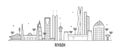 Riyadh skyline Saudi Arabia city buildings vector