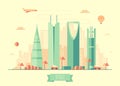 Riyadh skyline vector illustration flat design