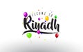 Riyadh Welcome to Text with Colorful Balloons and Stars Design