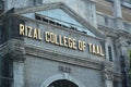 Rizal college of Taal school sign in Batangas, Philippines