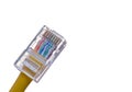 RJ-45 jack fitted on cat5e utp cable Royalty Free Stock Photo