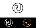 RJ circle Shape Letter logo Design