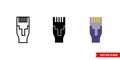 RJ45 icon of 3 types color, black and white, outline. Isolated vector sign symbol Royalty Free Stock Photo