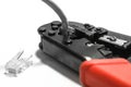Rj45 network crimper isolated. Royalty Free Stock Photo