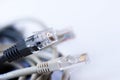 Rj45 connector cables Royalty Free Stock Photo