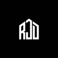 RJD letter logo design on BLACK background. RJD creative initials letter logo concept. RJD letter design Royalty Free Stock Photo