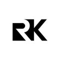 RK letter logo. negative space letter logo