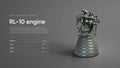 RL-10 Rocket engine 3D illustration poster