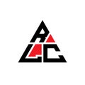RLC triangle letter logo design with triangle shape. RLC triangle logo design monogram. RLC triangle vector logo template with red Royalty Free Stock Photo