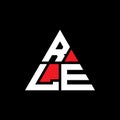RLE triangle letter logo design with triangle shape. RLE triangle logo design monogram. RLE triangle vector logo template with red Royalty Free Stock Photo