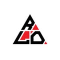 RLO triangle letter logo design with triangle shape. RLO triangle logo design monogram. RLO triangle vector logo template with red Royalty Free Stock Photo