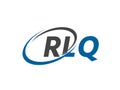 RLQ letter creative modern elegant swoosh logo design Royalty Free Stock Photo