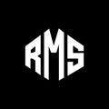 RMS letter logo design with polygon shape. RMS polygon and cube shape logo design. RMS hexagon vector logo template white and Royalty Free Stock Photo