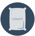Cement Sack Isolated Vector Icon for Construction