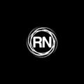 rn circle Unique abstract geometric logo design