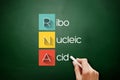 RNA - Ribonucleic acid acronym on blackboard Royalty Free Stock Photo