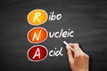 RNA - Ribonucleic acid, acronym concept on blackboard Royalty Free Stock Photo