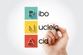 RNA - Ribonucleic acid acronym with marker, medical concept background