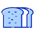 Bread, Rusk, bakery, slice fully editable vector icons