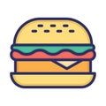 Burger, food, fast food, snack fully editable vector icons