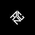 RNC letter logo design on black background. RNC creative initials letter logo concept. RNC letter design Royalty Free Stock Photo