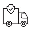 Delivery protection, shield, cargo, delivery fully editable vector icon Royalty Free Stock Photo