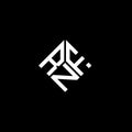 RNF letter logo design on black background. RNF creative initials letter logo concept. RNF letter design