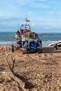 RNLI Lifeboat crew prepares to launch a Shannon class lifeboat