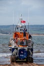 RNLI Lifeboat crew prepares to launch a Shannon class lifeboat