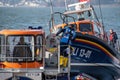 RNLI Lifeboat crew prepares to retrieve a Shannon class lifeboat